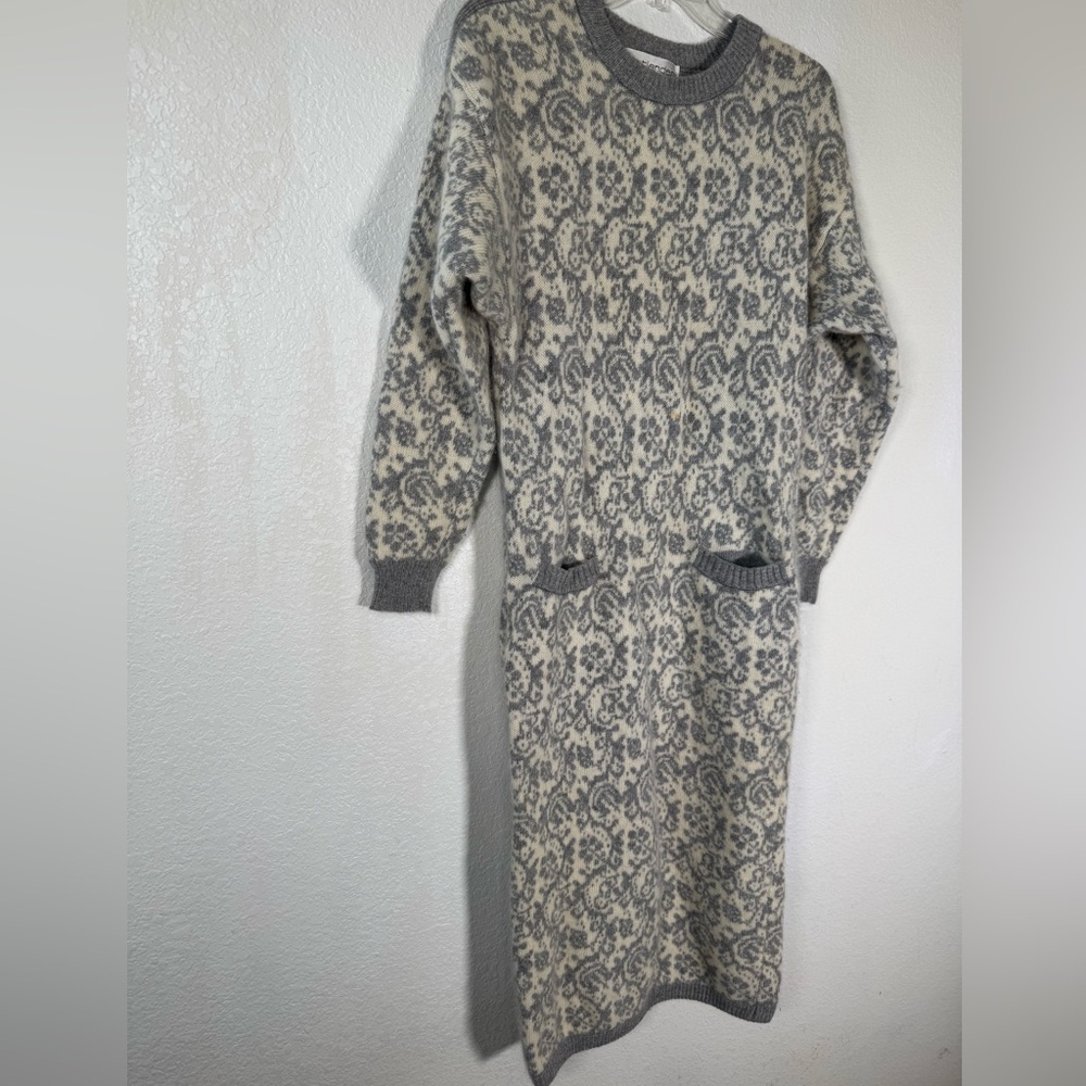 90s Vintage Wool and Angora Maxi Knit Sweater Dress